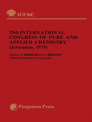 cover image of 25th International Congress of Pure and Applied Chemistry